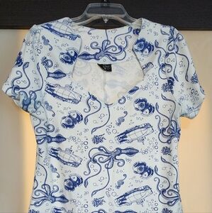 Rock Steady Retro Sophia Nautical Top - 1XL 1x Rockabilly